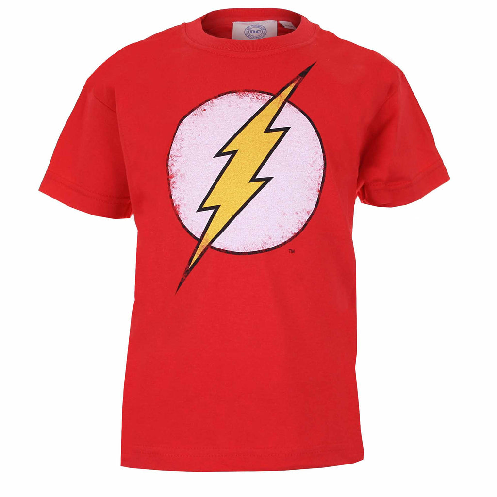 DC Comics Boys - Distressed Flash Logo - T-Shirt - Red