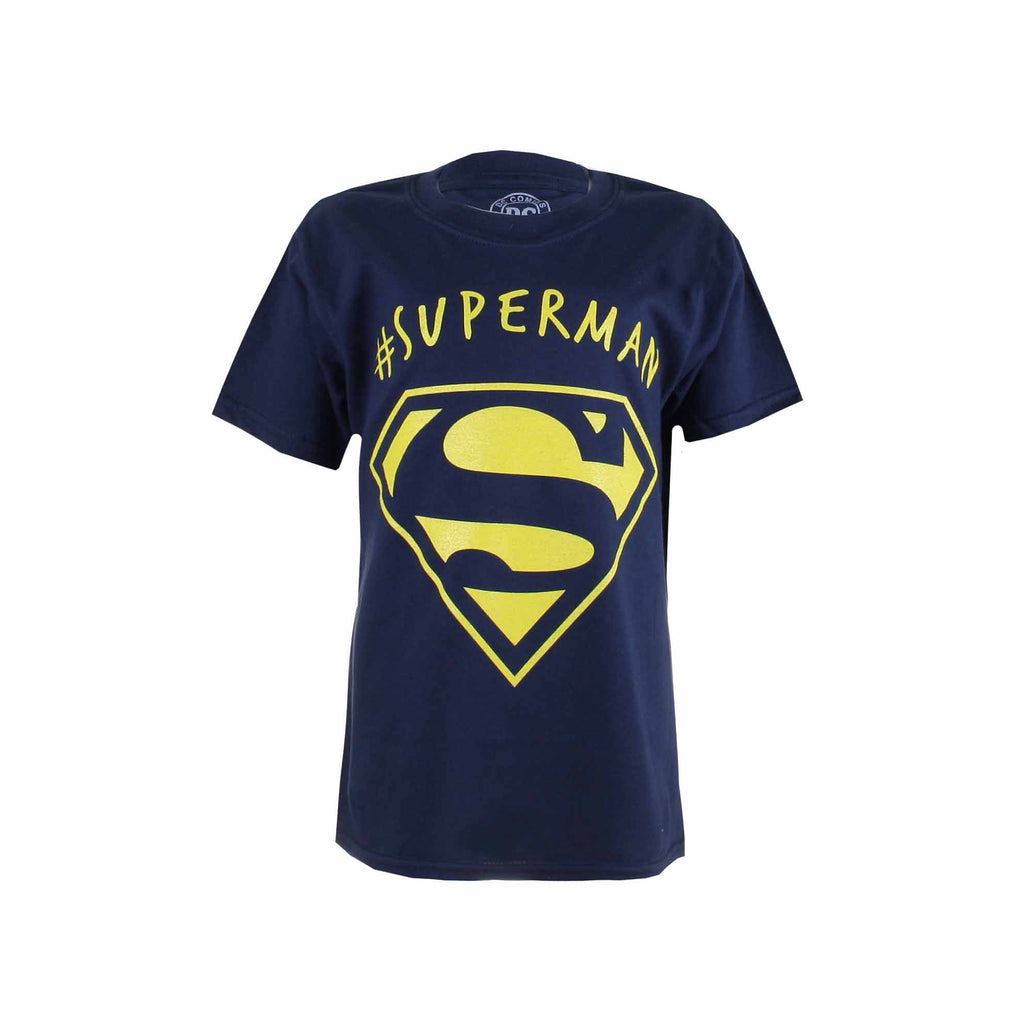 DC Comic Boys Hashtag Superman T-Shirt - Navy