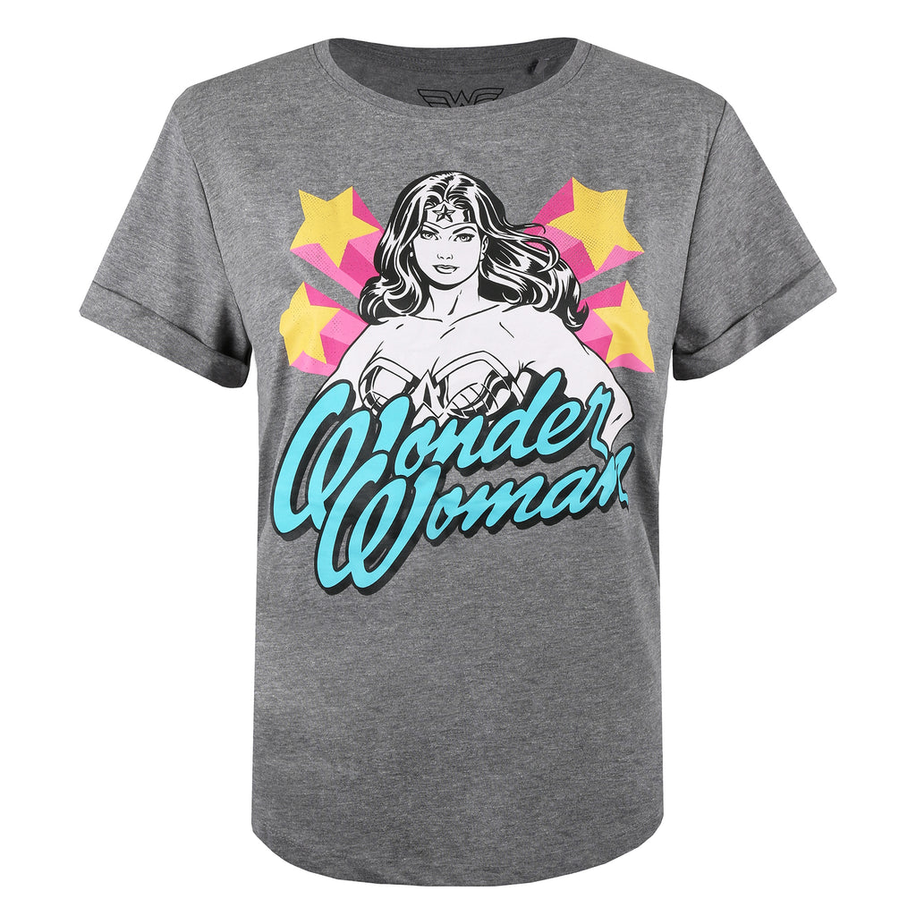 DC Comics Ladies - Wonder Woman Stance - T-shirt - Graphite Heather