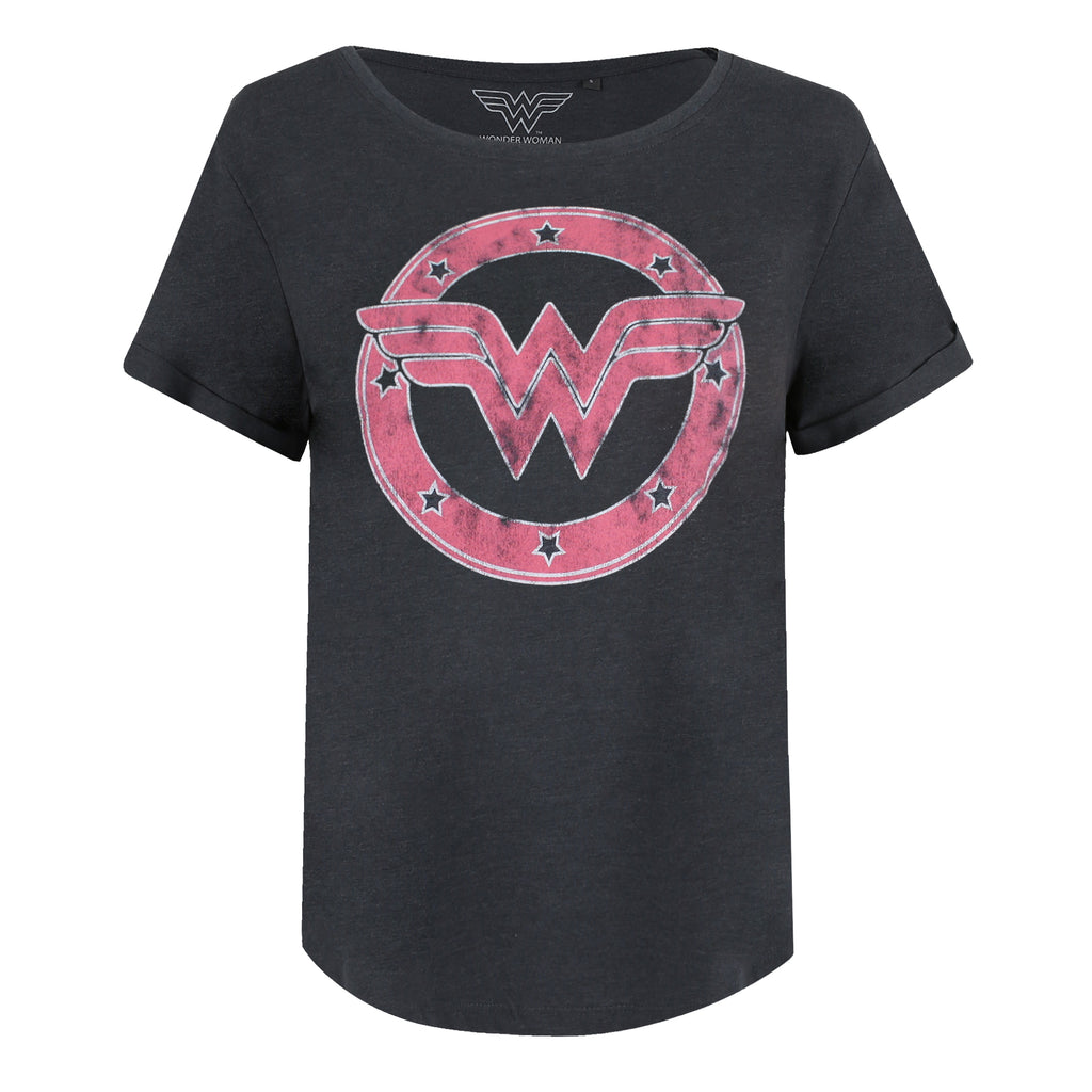 DC Comics Ladies - Wonder Woman Emblem - T-shirt - Dark Heather