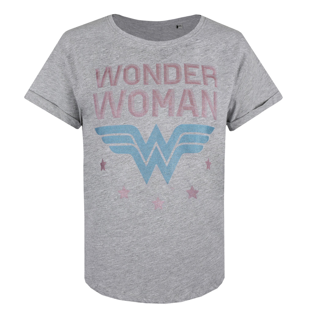 DC Comics Ladies - Wonder Woman Stars - T-shirt - Sport Grey