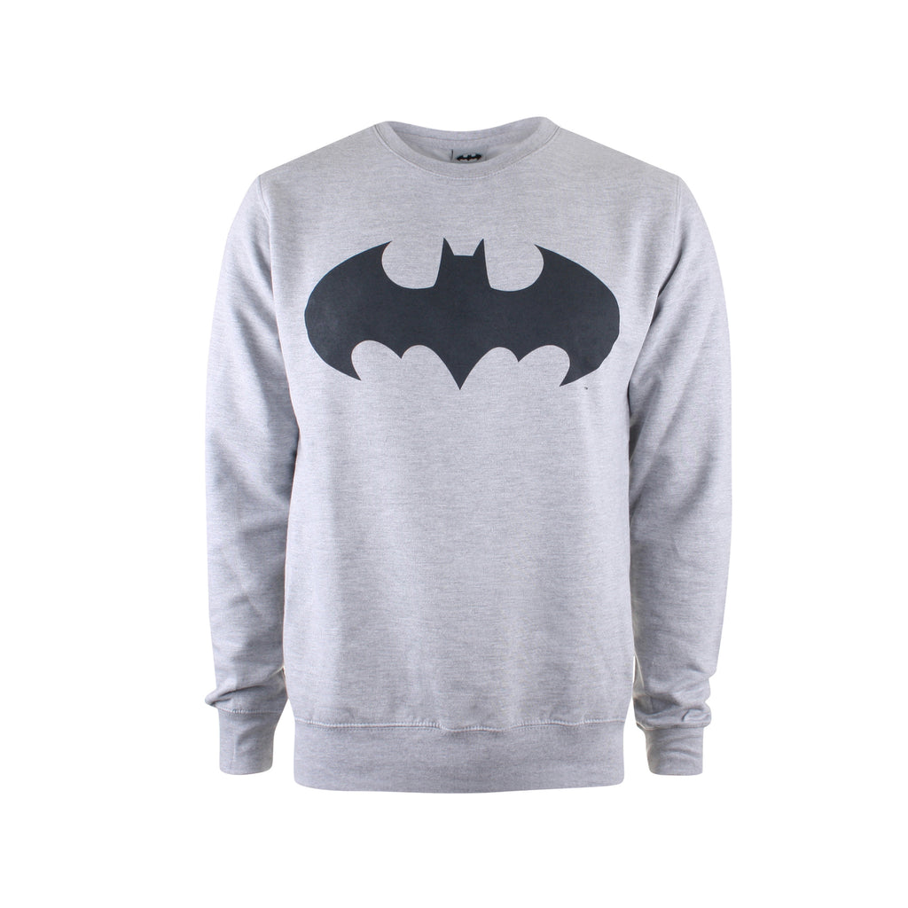 DC Comics Mens - Batman Mono - Crew Sweat - Grey Marl