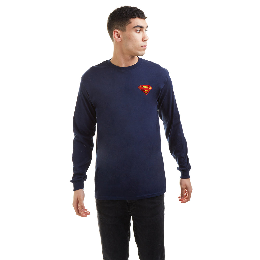 DC Comics Mens - Superman Core - Long Sleeve T-shirt - Navy