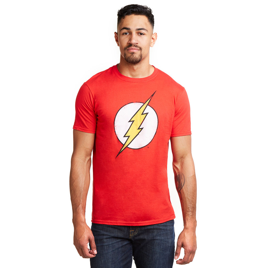 DC Comics Mens - Flash Distress Retro - T-Shirt - Red