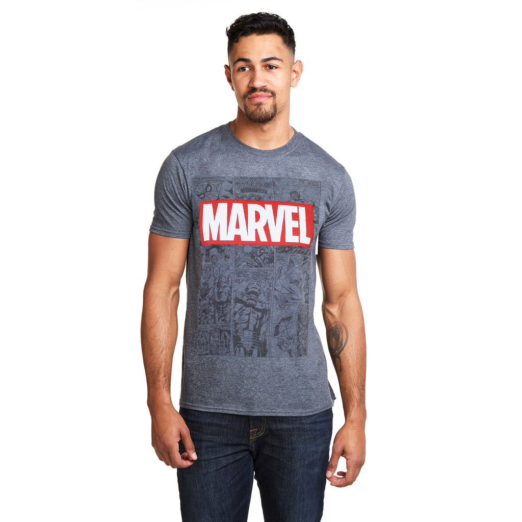 Marvel Mens - Mono Comic - T-Shirt - Dark Heather