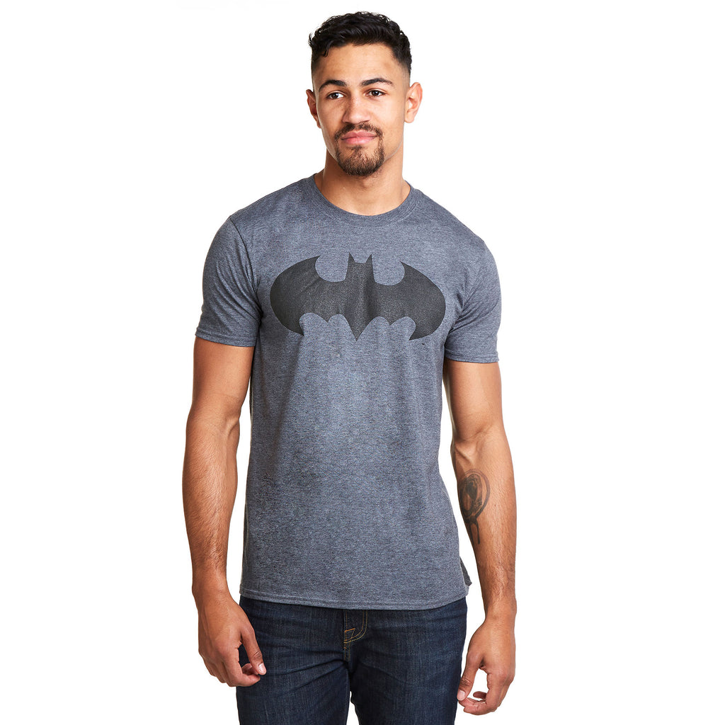 DC Comics Mens - Mono Batman - T-Shirt - Dark Heather