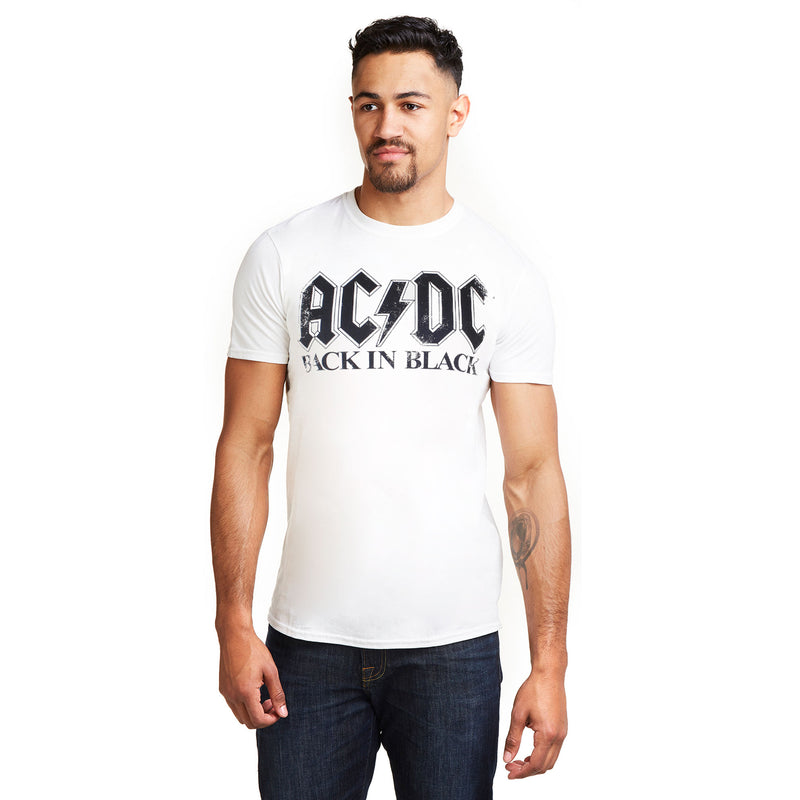 White In AC/DC - - Back Black - Mens T-Shirt