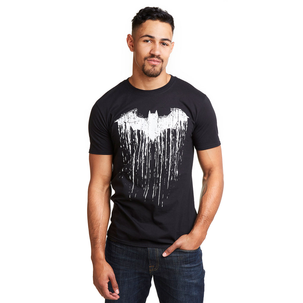DC Comics Mens - Batman Paint - T-shirt - Black