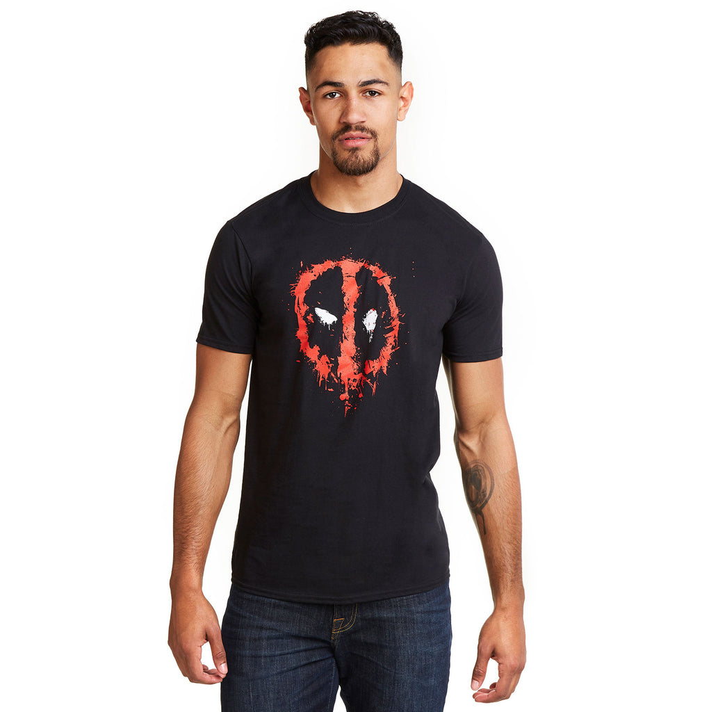 Marvel Mens - Deadpool Paint Logo - T-Shirt - Black