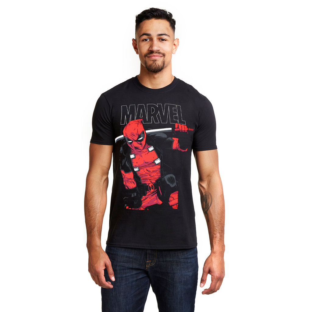 Marvel Mens - Deadpool Sword - T-Shirt - Black
