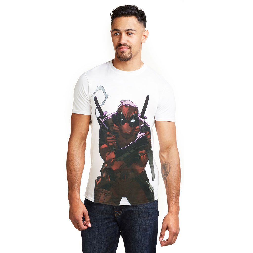 Marvel Mens - Deadpool Character - T-shirt - White