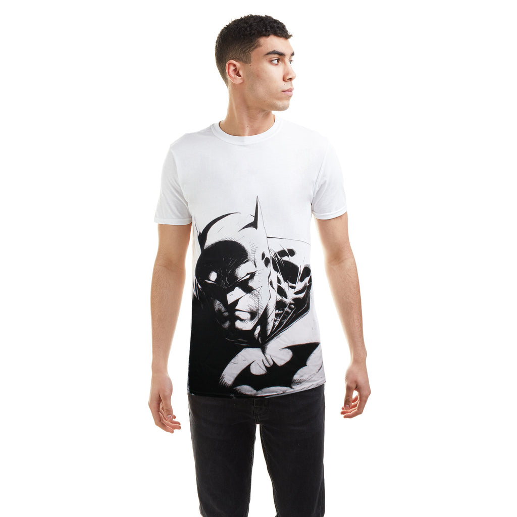DC Comics Mens - Batman Scowl - T-Shirt - White