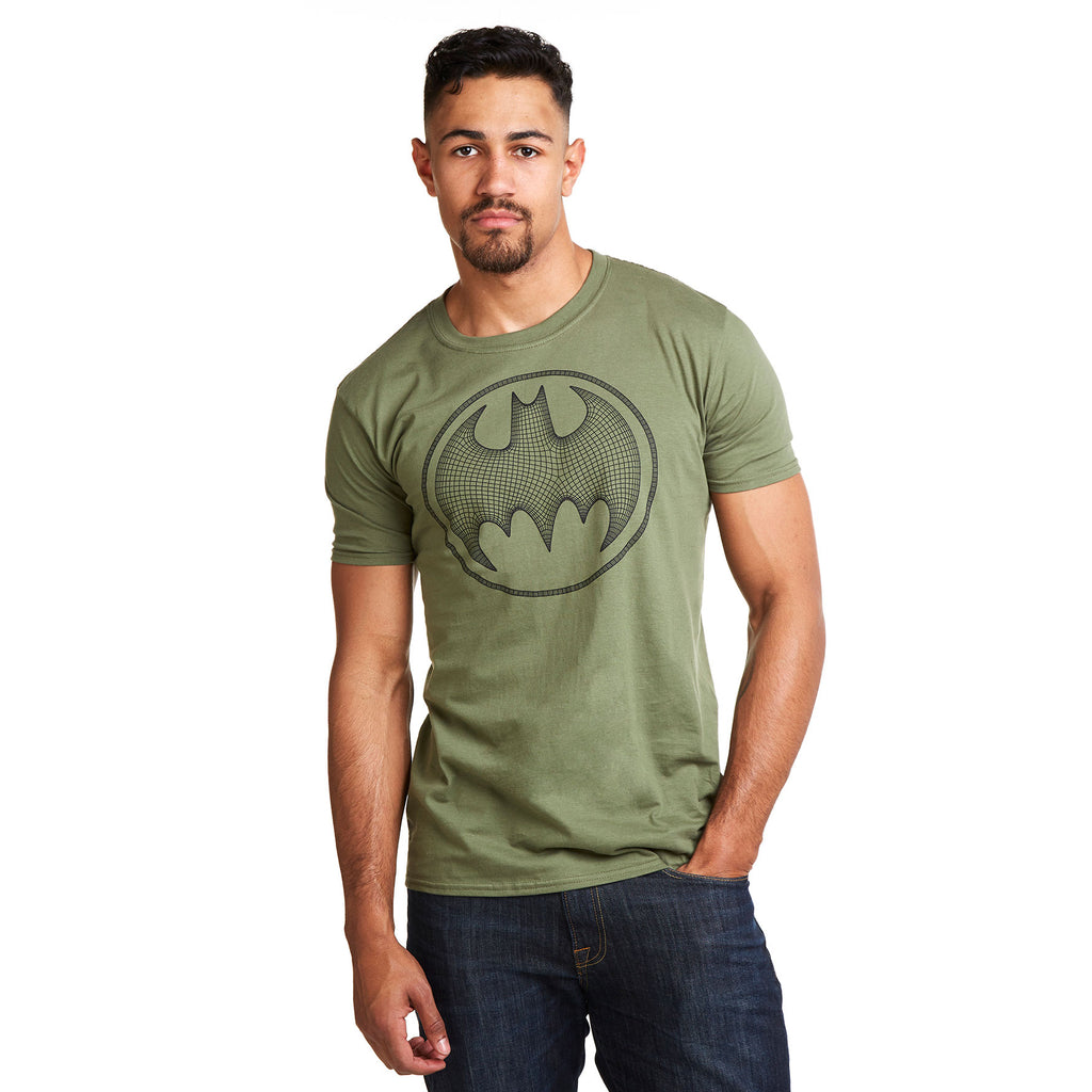 DC Comics Mens - Batman 3D - T-Shirt - Military Green