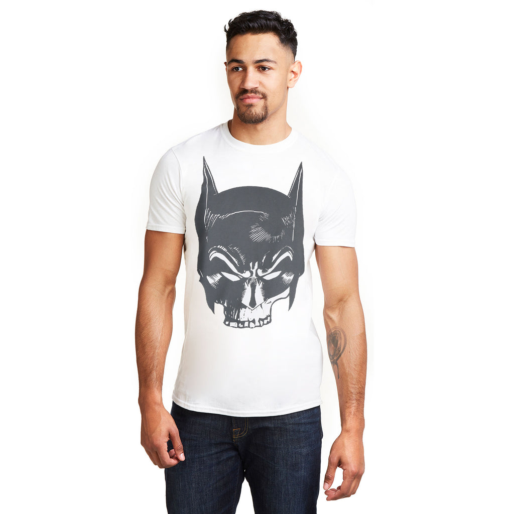 DC Comics Mens - Batman Skull - T-shirt - White