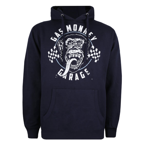 Gas Monkey Mens - Flag - Pullover Hood - Navy