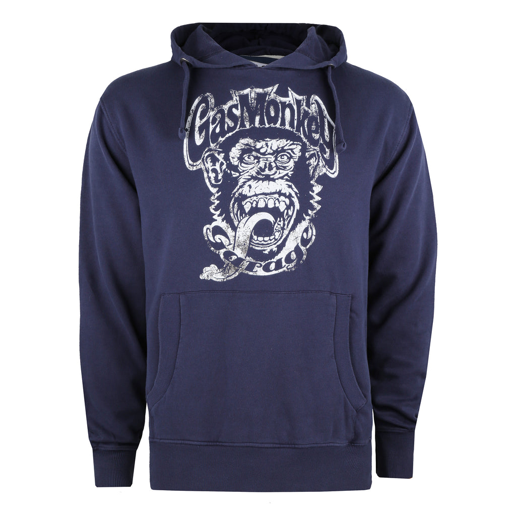 Gas Monkey Mens - OG Garage Logo - Pullover Hood - True Indigo