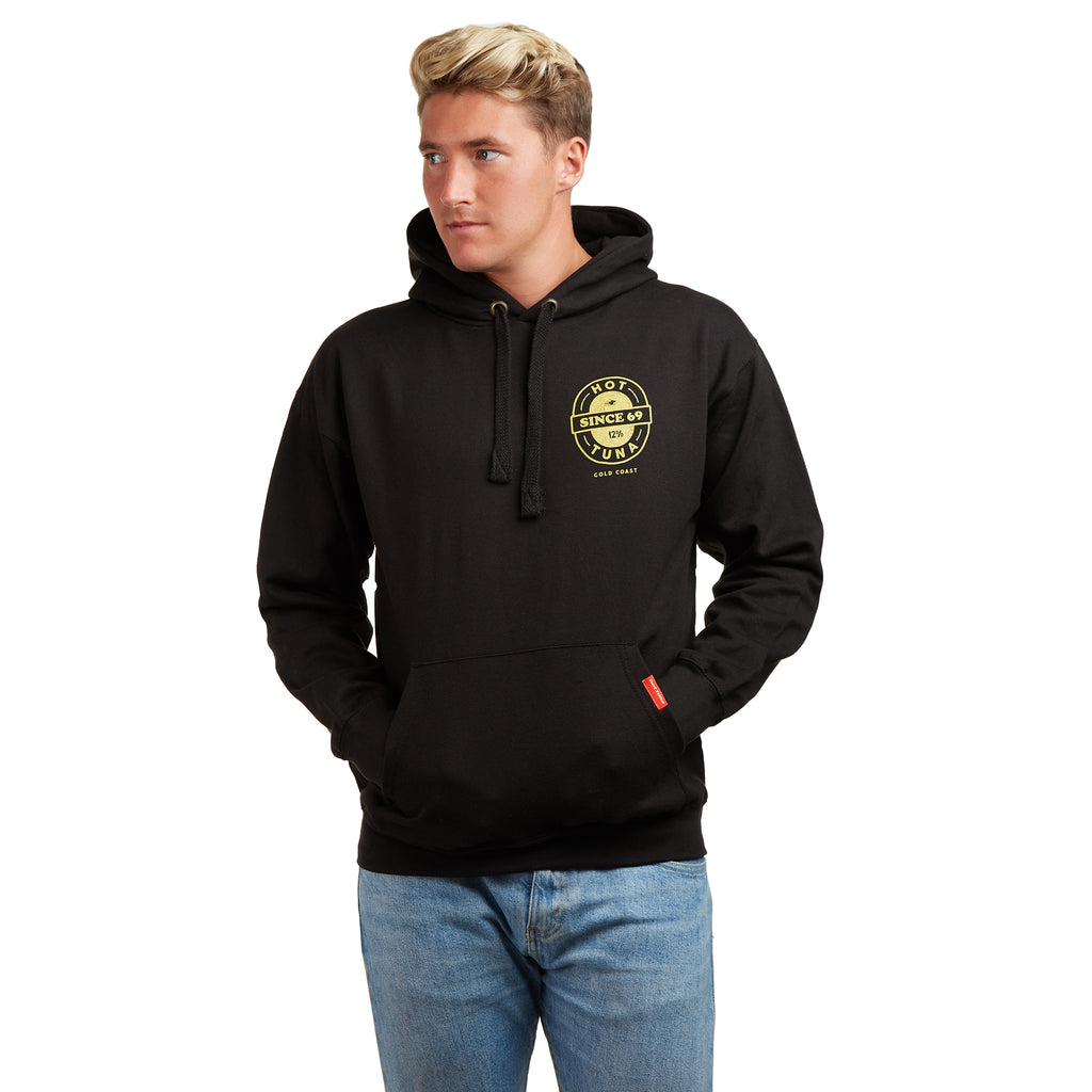 Hot Tuna Mens - Beer Label - Pullover Hood - Black