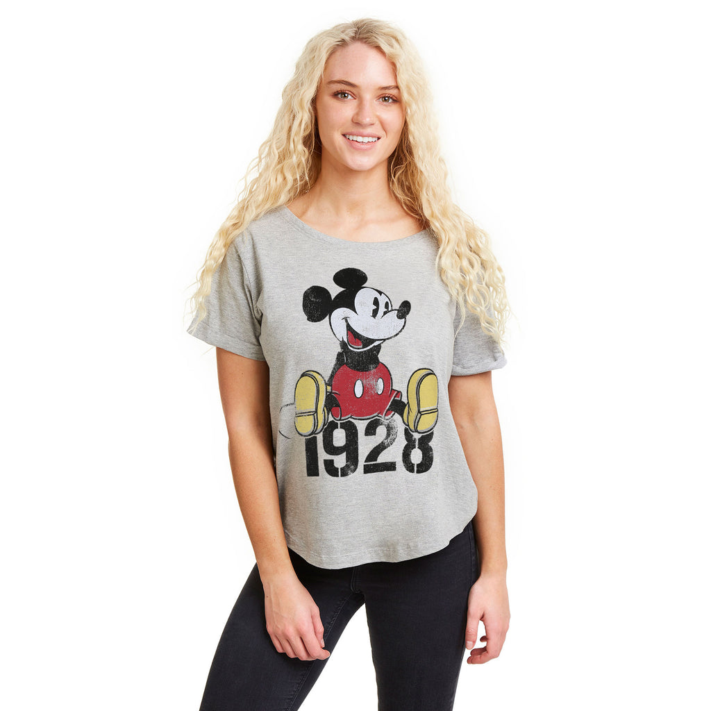 Disney Ladies - Mickey Year - T-shirt - Sport Grey