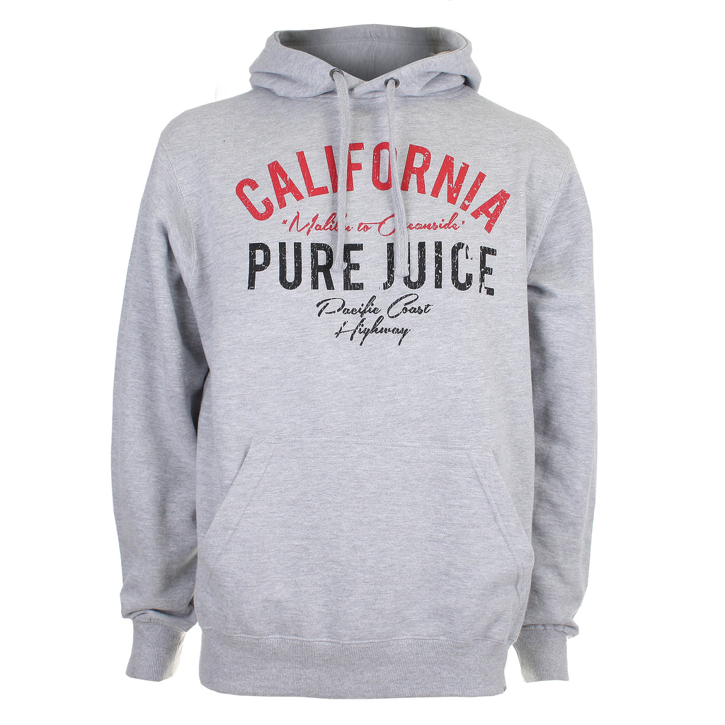 Pure Juice Mens - California - Pullover Hood - Heather Grey
