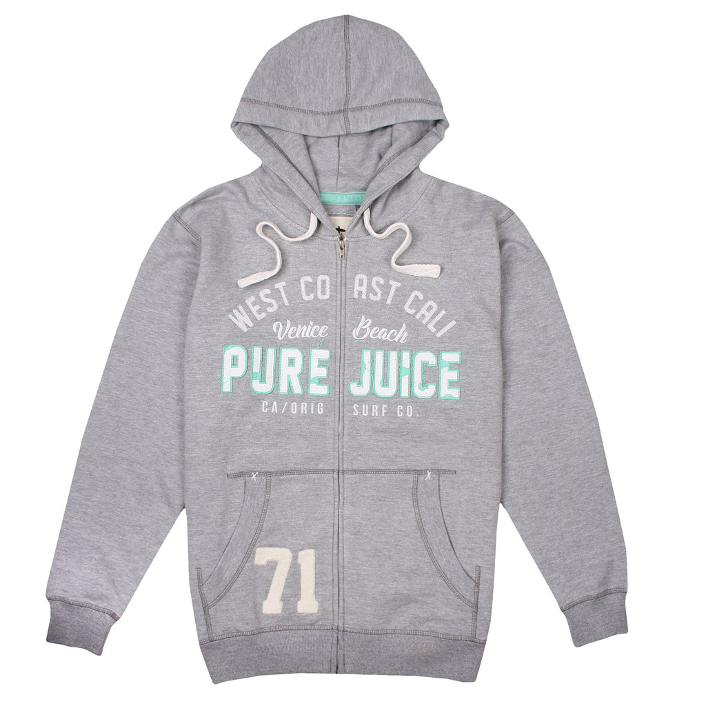 Pure Juice Mens - Orig Surf Co - Zip Hood - Grey Heather