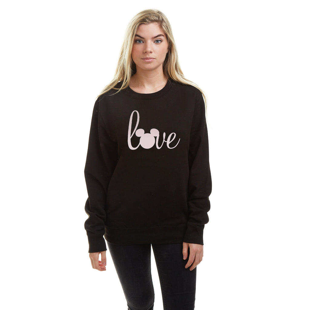 Disney Ladies - Love Mickey - Crew Sweat - Black