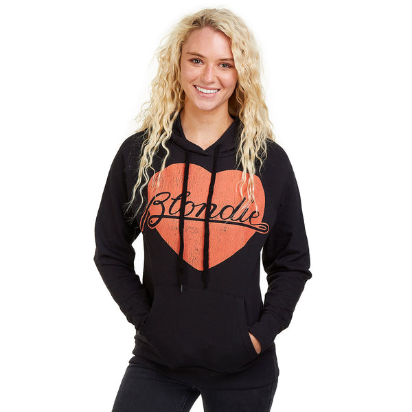 Blondie Ladies - Glass Heart - Pullover Hood - Black