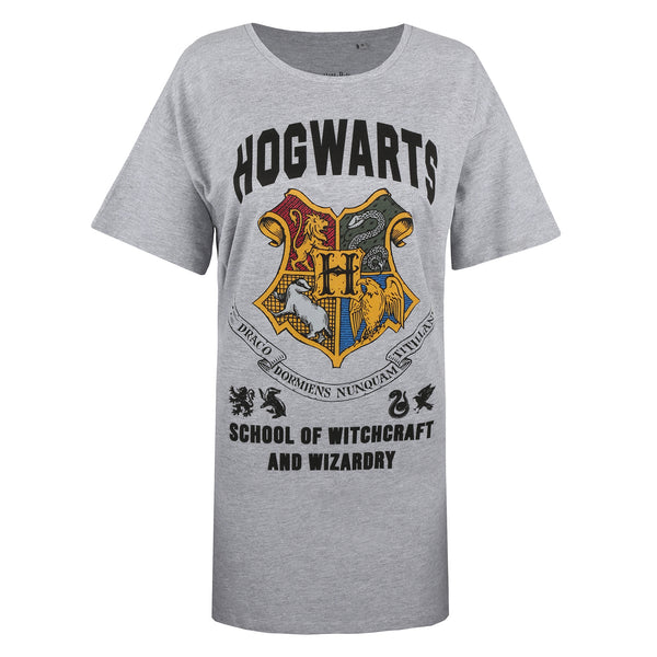 Harry Potter Ladies - Hogwarts School of Witchcraft - Sleep T-shirt - Grey Heather
