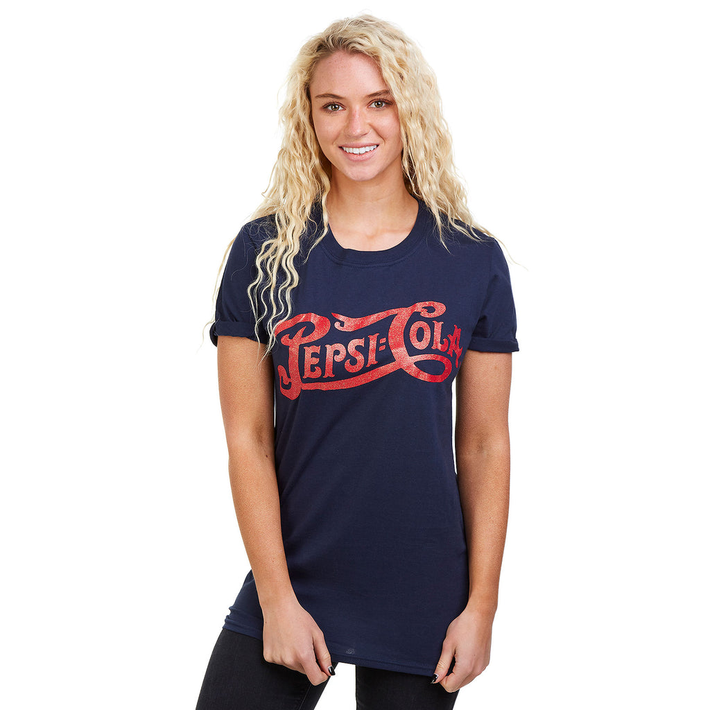Pepsi Ladies - Vintage Logo - T-Shirt - Navy