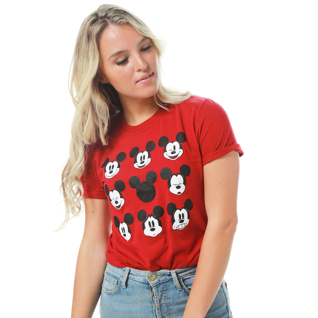 Disney Ladies - Mickey Repeat - T-shirt - Red