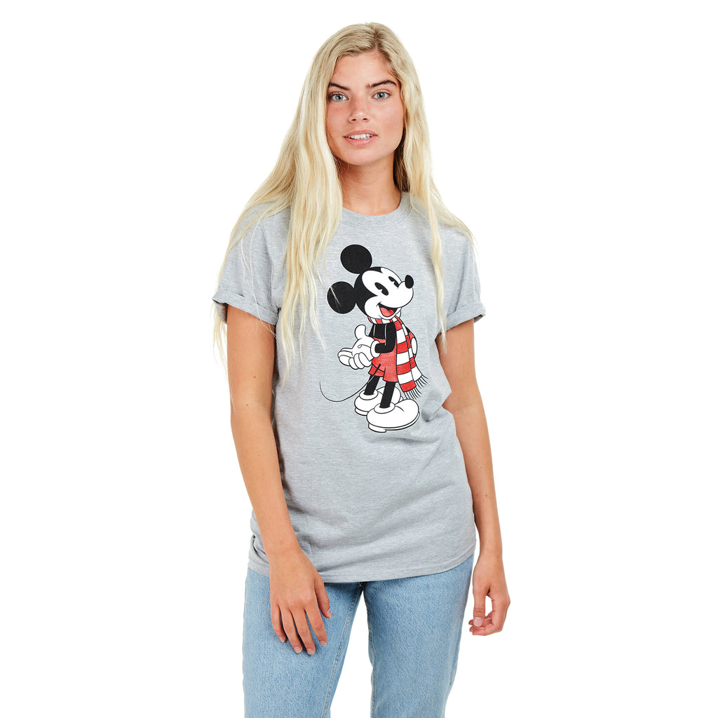Disney Ladies - Mickey Scarf - T-shirt - Heather Grey