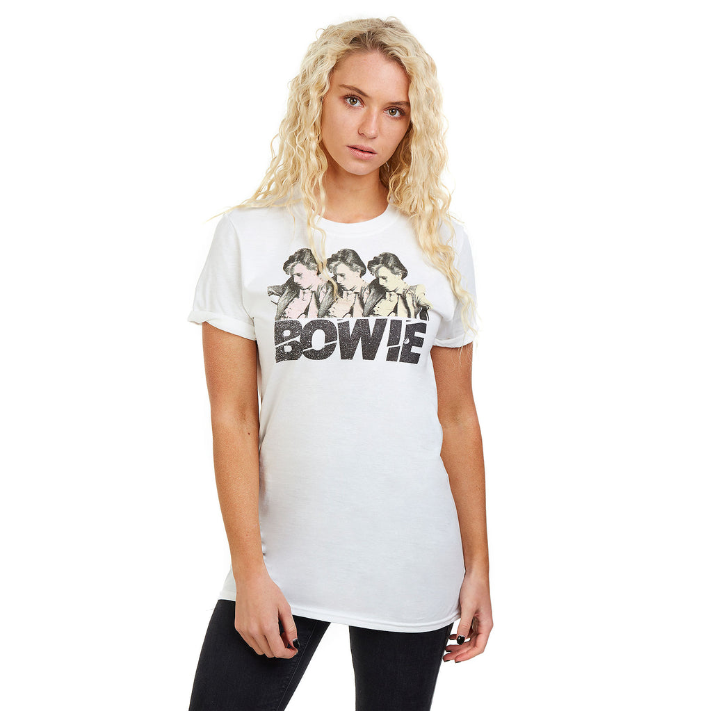 David Bowie Ladies - Trio - T-Shirt - White