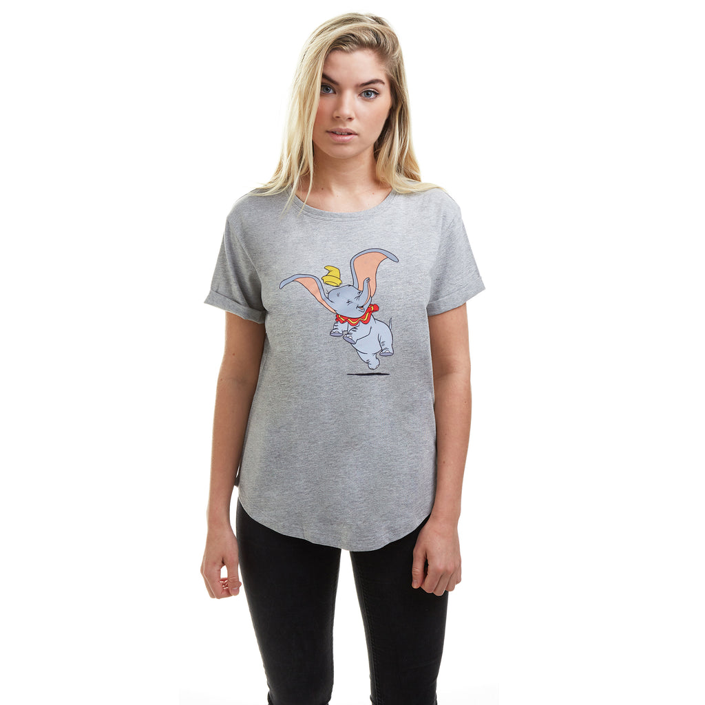 Disney Ladies - Dumbo Happy - T-shirt - Heather Grey