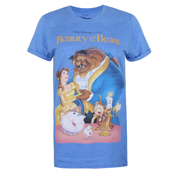 Disney Ladies - Beauty & The Beast - VHS - T-shirt - Heather Royal