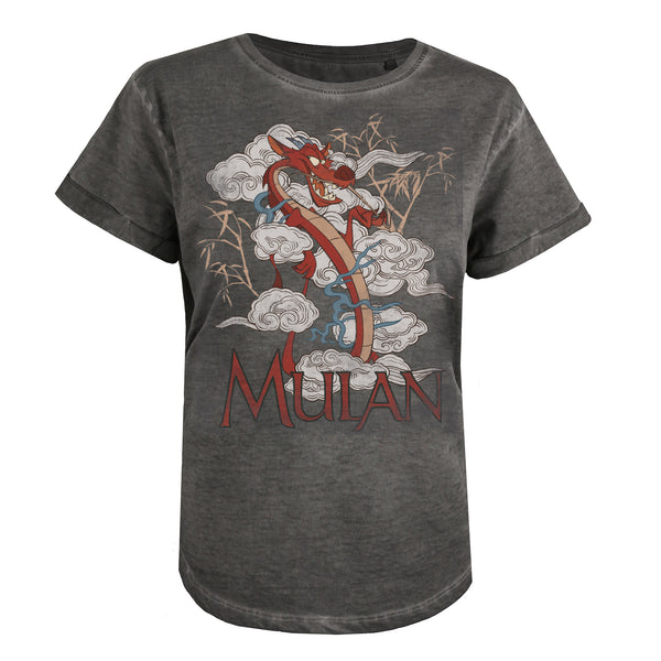 Disney Ladies - Mulan Mushu - T-shirt - Vintage Wash Charcoal