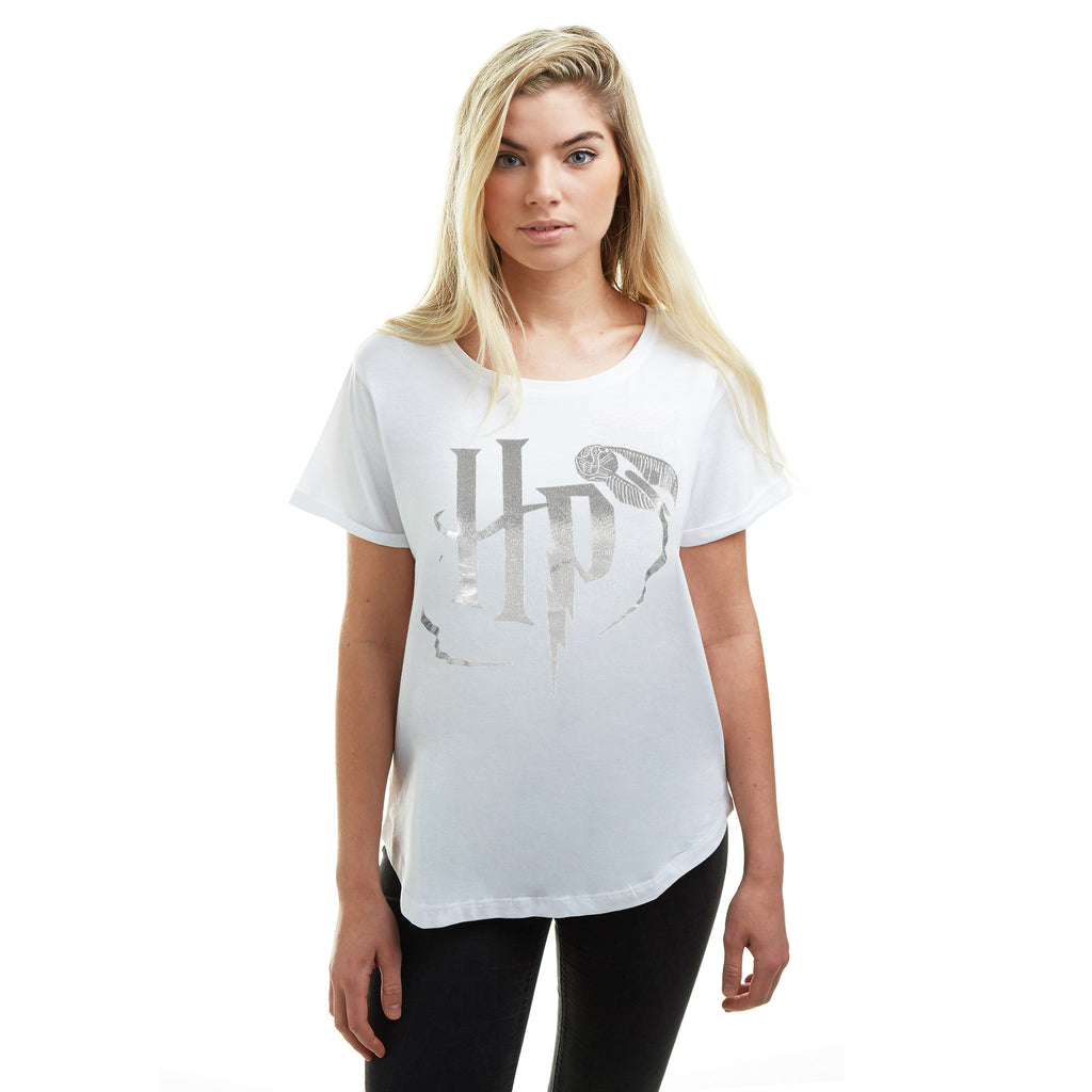 Harry Potter Ladies - HP Metallic - T-shirt - White