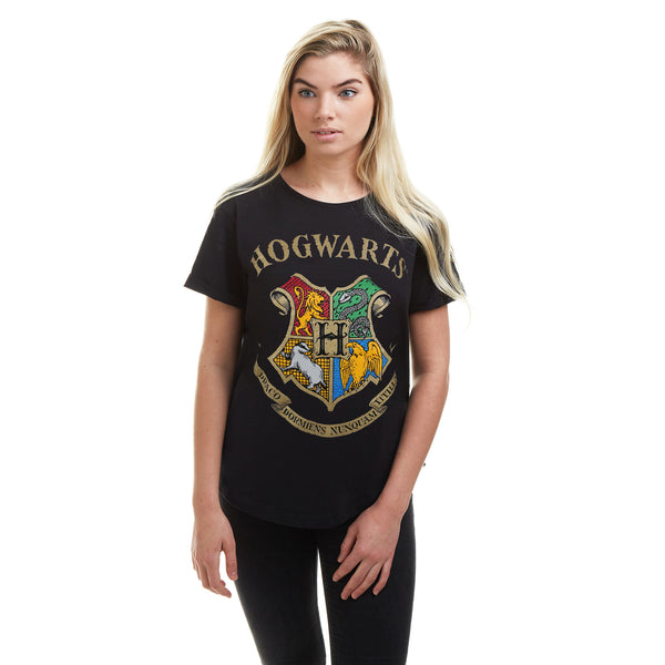Harry Potter Ladies - Hogwarts - T-shirt - Black