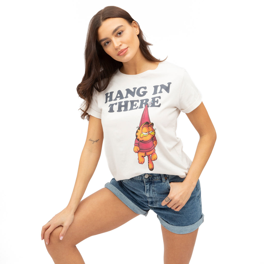 Garfield Ladies - Hanging Out - T-shirt - Vintage White