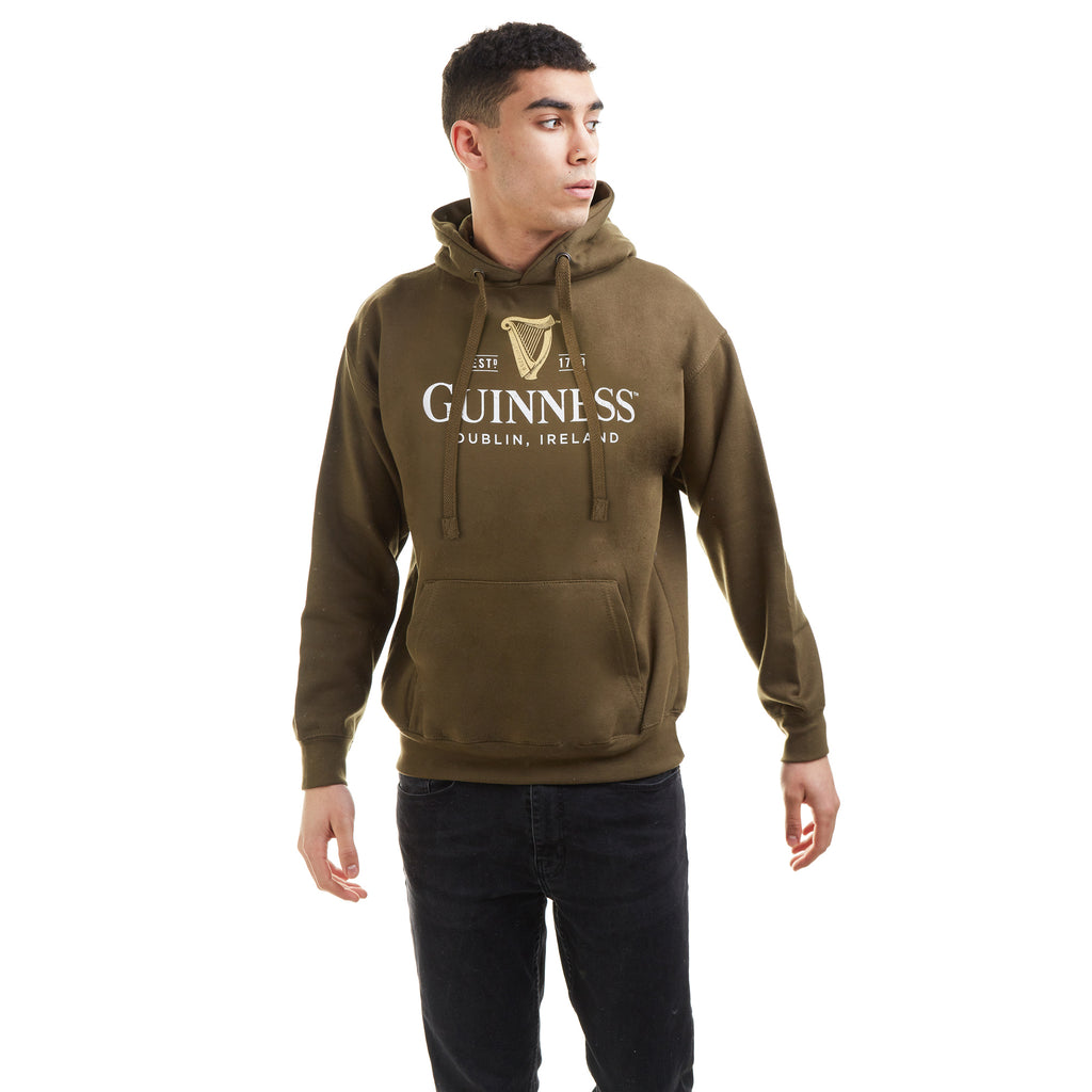 Guinness Mens - Harp - Pullover Hood - Dark Olive