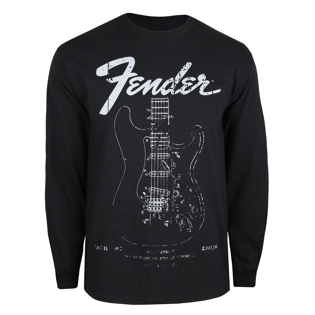 Fender Mens - Guitar - Long Sleeve T-shirt - Black