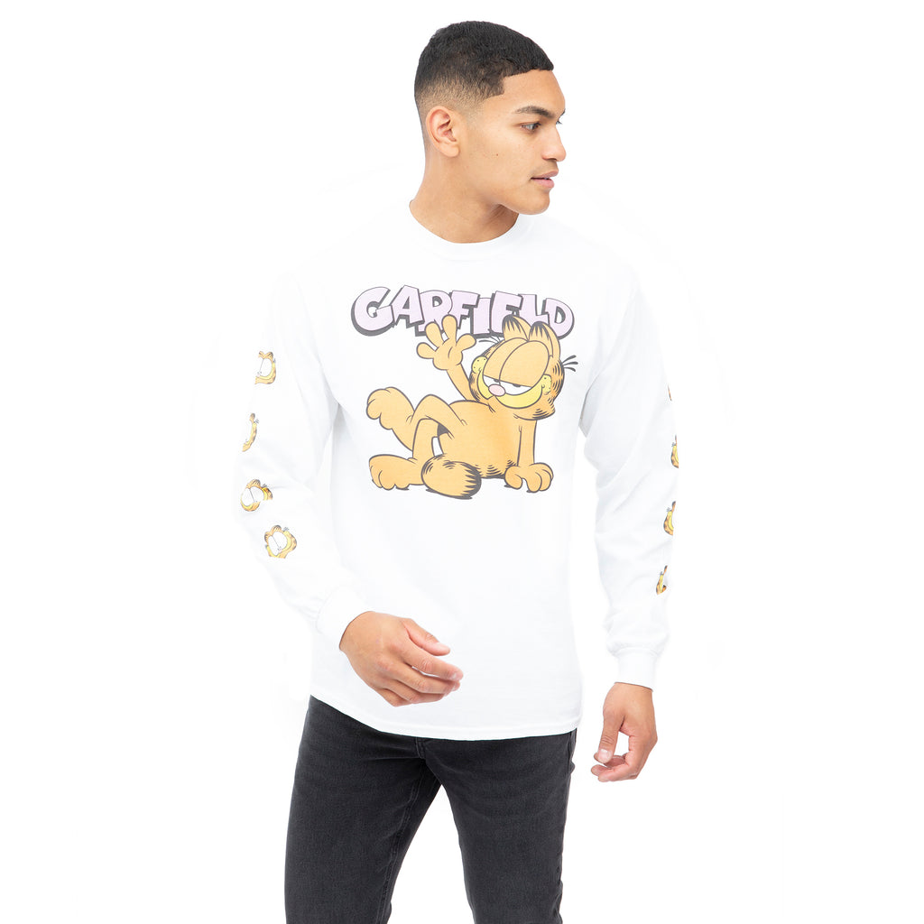 Garfield Mens - Garfield Grin - Long Sleeve T-shirt - White