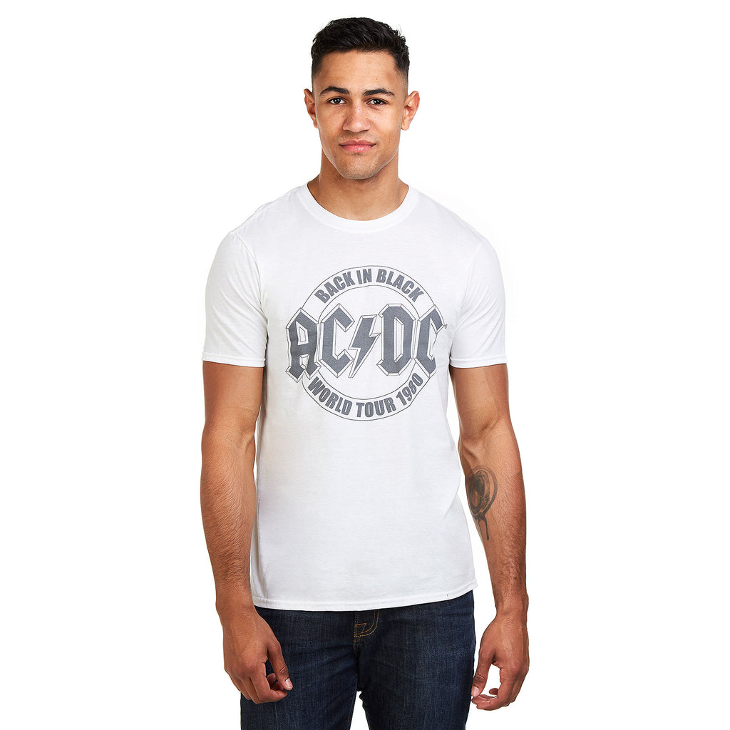 AC/DC Mens - Tour Emblem - T-Shirt - White