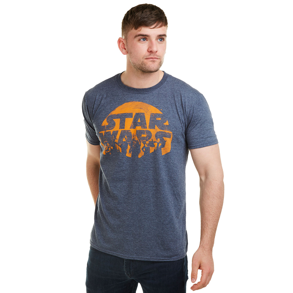 Star Wars Mens - Sunset - T-Shirt - Heather Navy