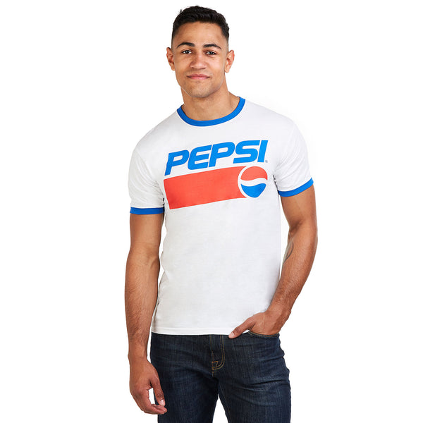 Pepsi Mens - Pepsi 1991 - Ringer T-Shirt - White/Royal Blue