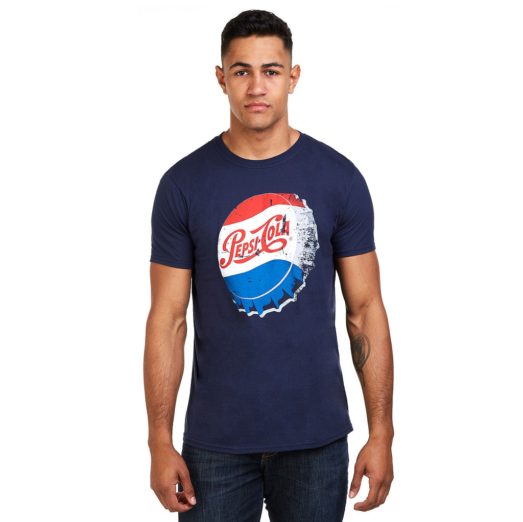 Pepsi Mens - Vintage Cap - T-Shirt - Navy