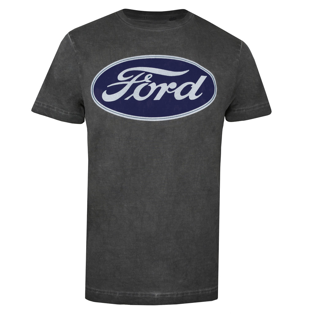Ford Mens - Logo - Acid Wash T-shirt - Vintage Black