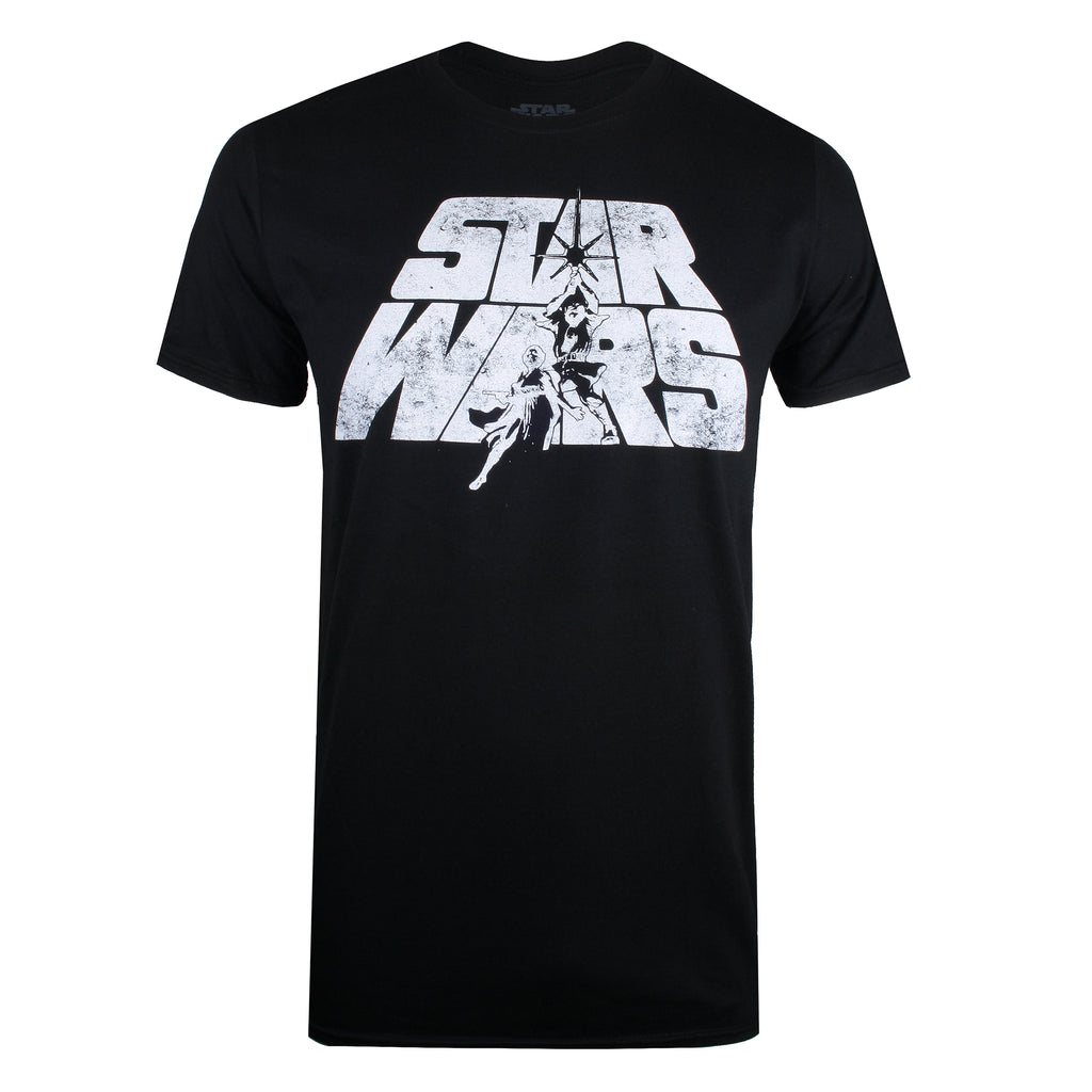 Star Wars Mens - Retro Logo - T-Shirt - Black