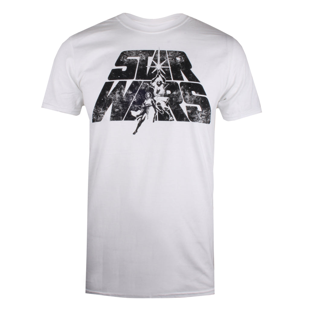 Star Wars Mens - Retro Logo - T-Shirt - White