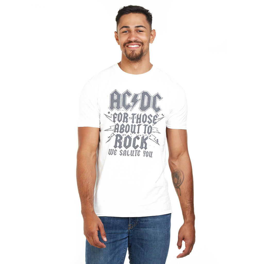 AC/DC Mens - Salute - T-Shirt - White