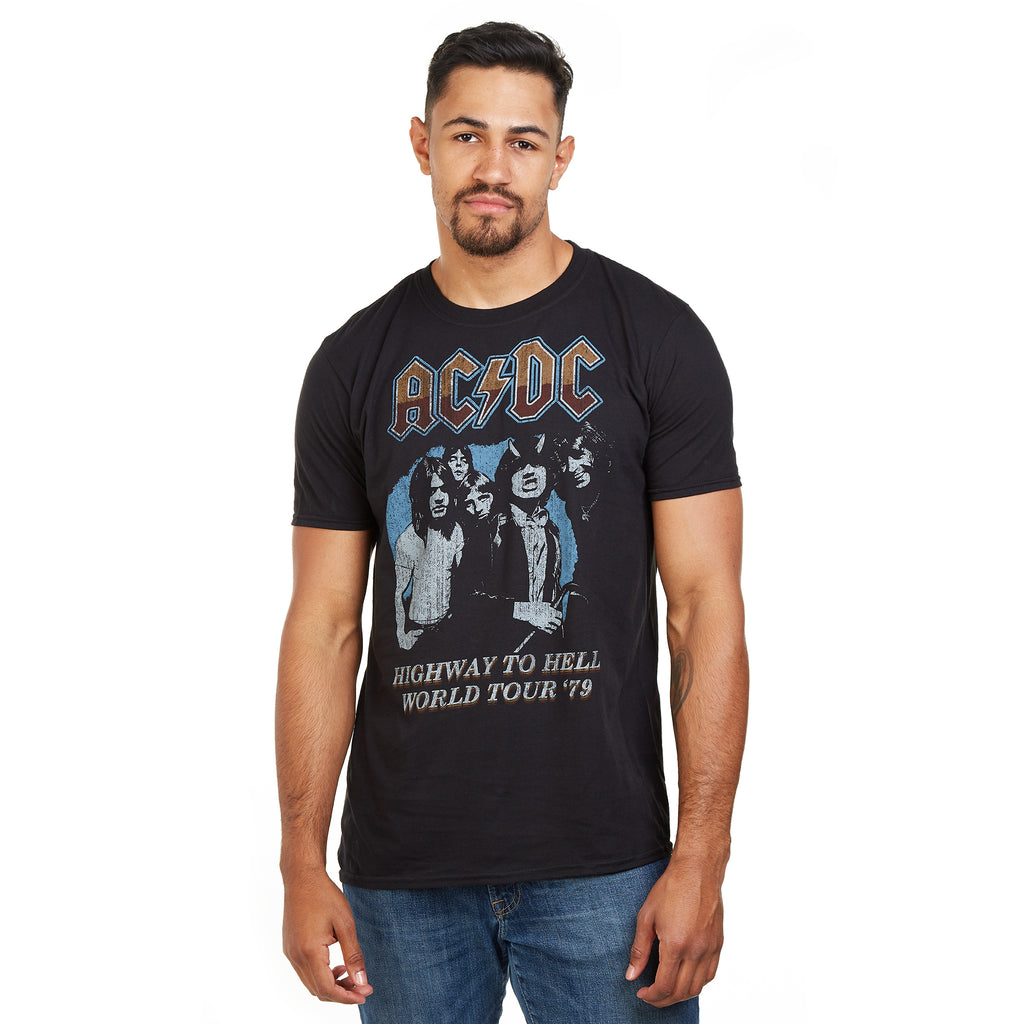 AC/DC Mens - Highway World Tour 79' - T-Shirt - Black