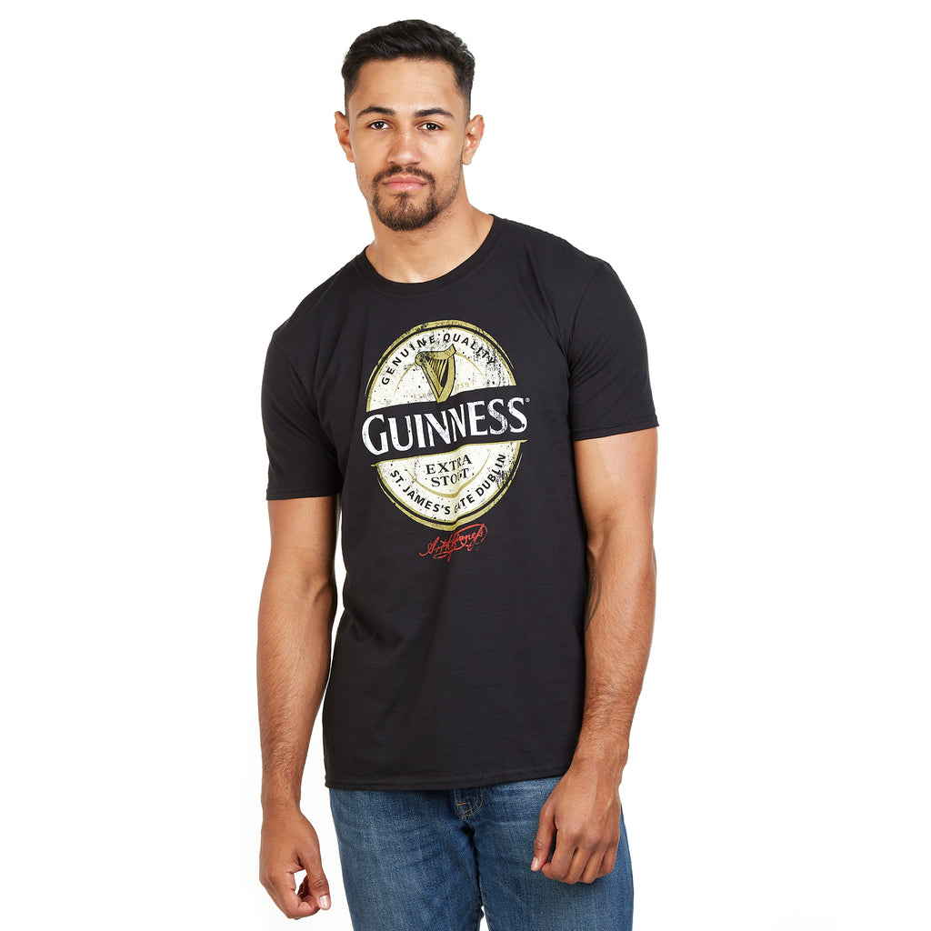 Guinness Mens - Guinness Label - T-Shirt - Black